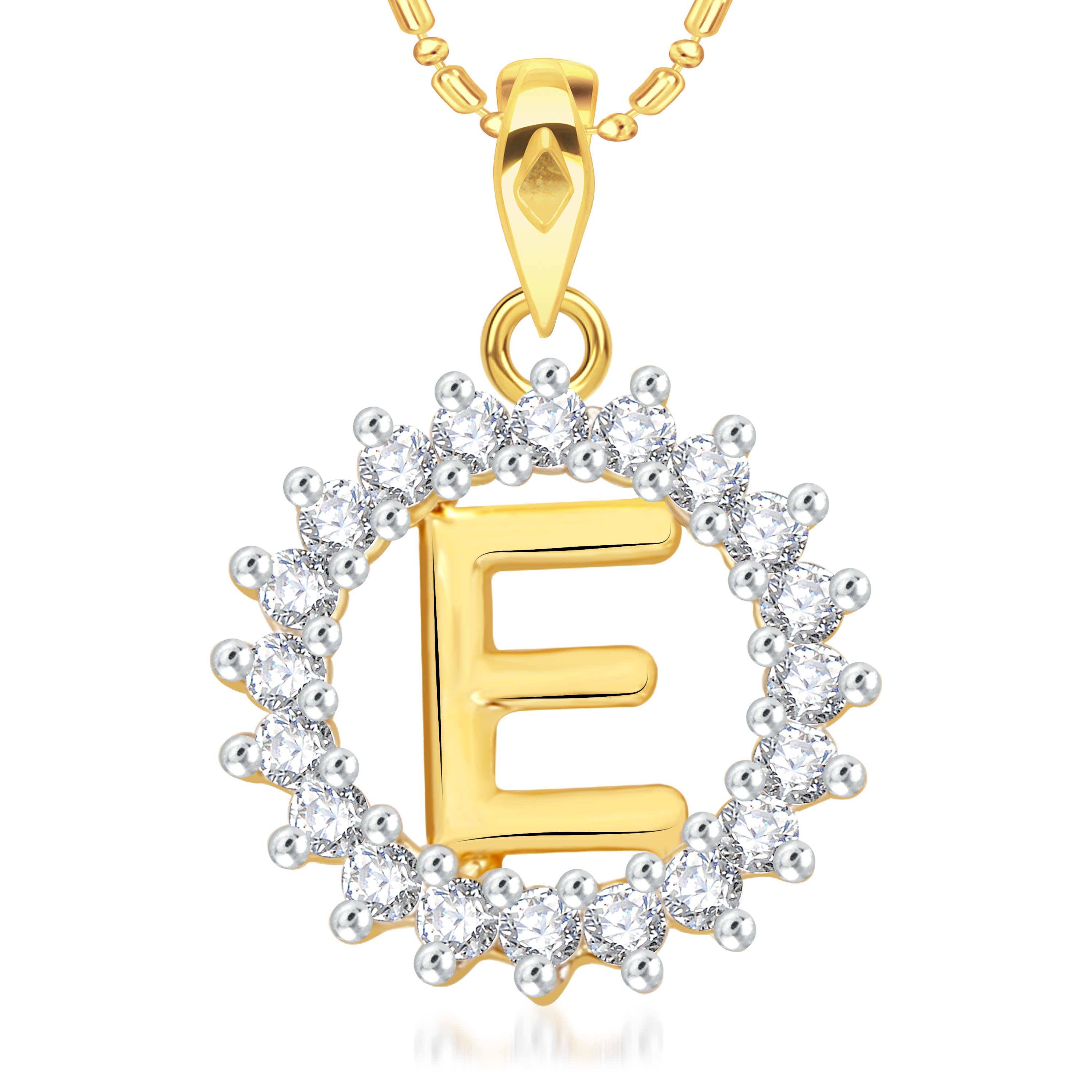 Buy Vk Jewels Alphabet Initial Letter E Pendant With Chain For Men ...
