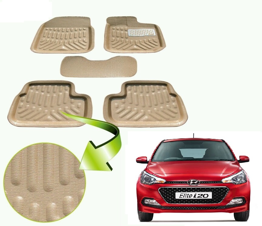 Buy Auto Hub 4D Premium Car Mats For Hyundai Elite i20 Beige Online