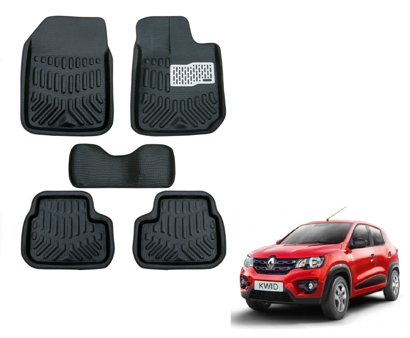 Buy Auto Hub 4D Premium Car Mats For Renault Kwid Black Online