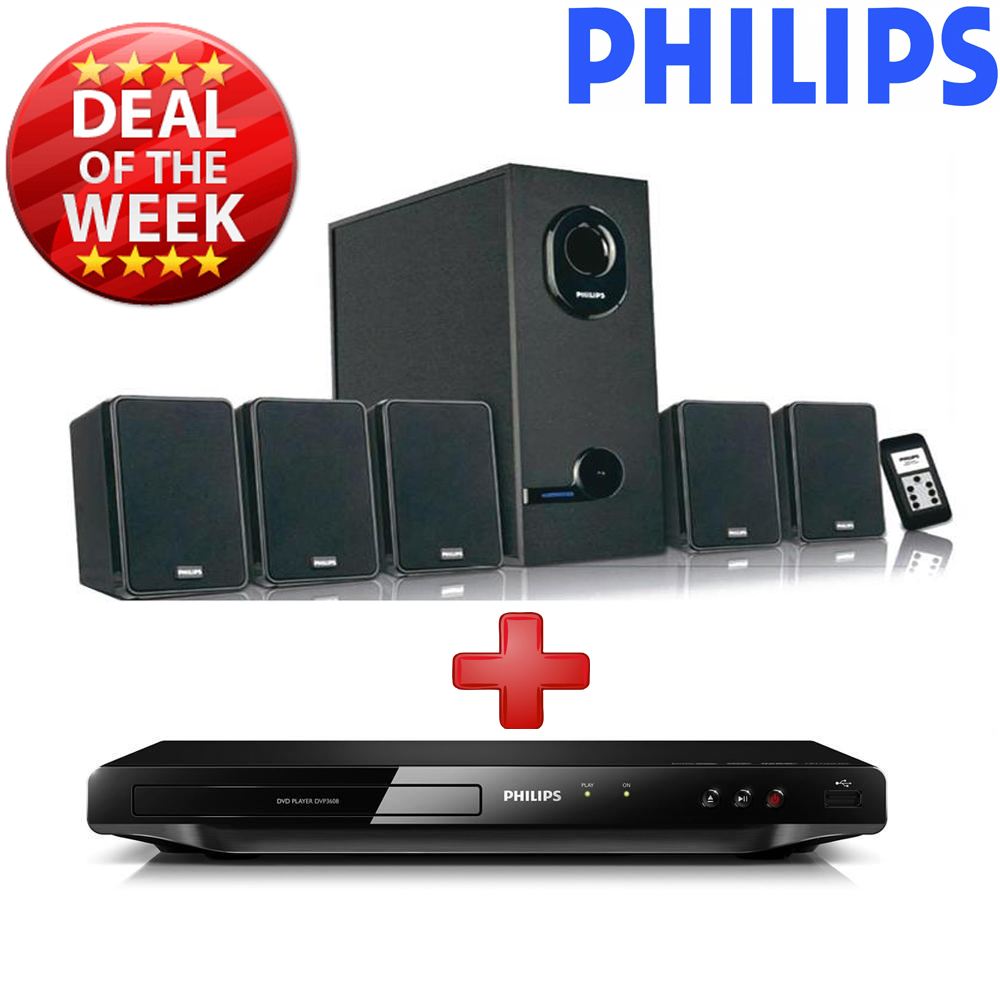 Philips 5.1 Ch Home Theater + Philips DVD Player Front USB Port