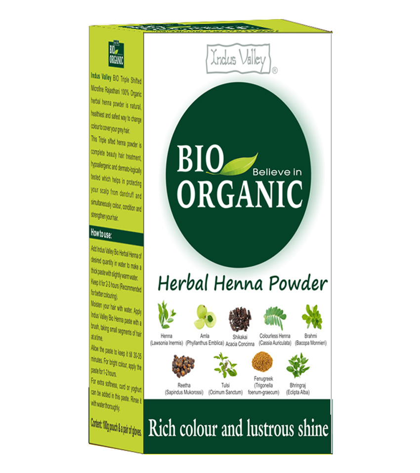 Buy Indus valley Bio Organic Herbal Henna Powder 100 G Online @ ₹95 ...