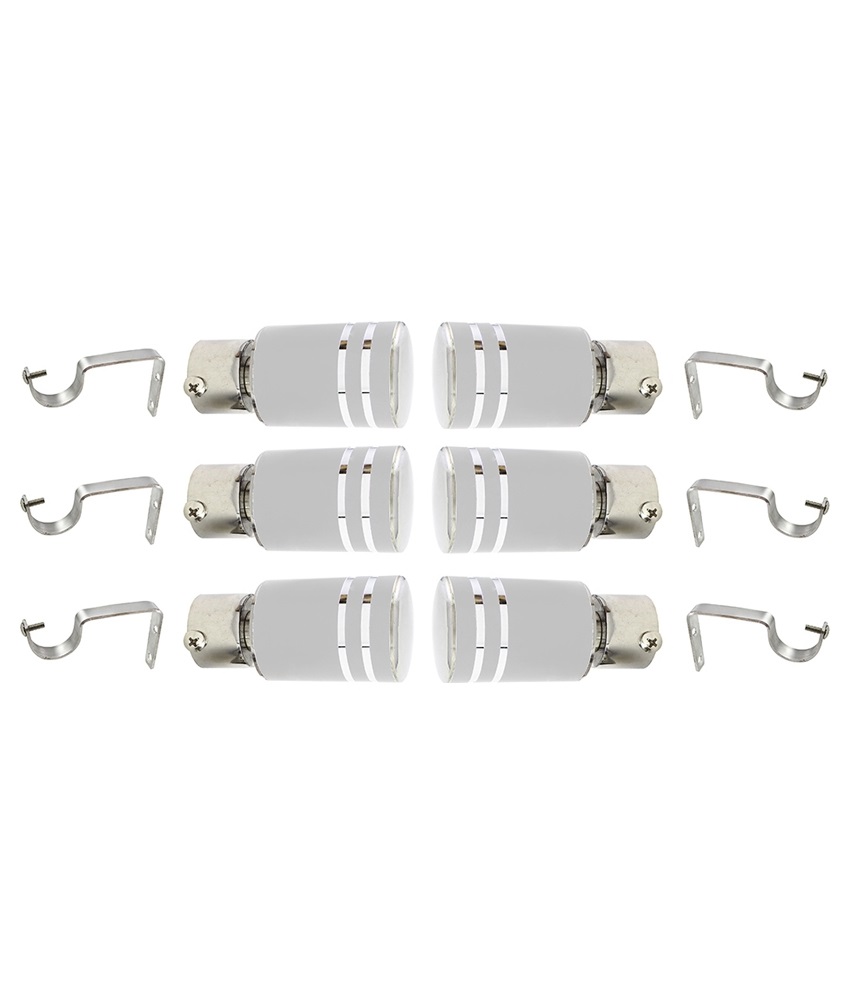 Buy Hans Enterprise Set of 6 Stainless Steel Single Curtain Rod Bracket pack of 12 Online ₹699
