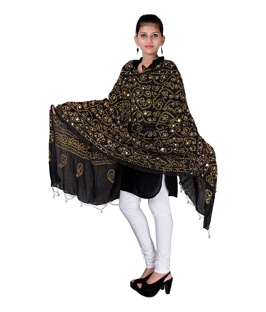 Buy Rajasthani bandhani dupatta with mirror work Online @ ₹450 from ...