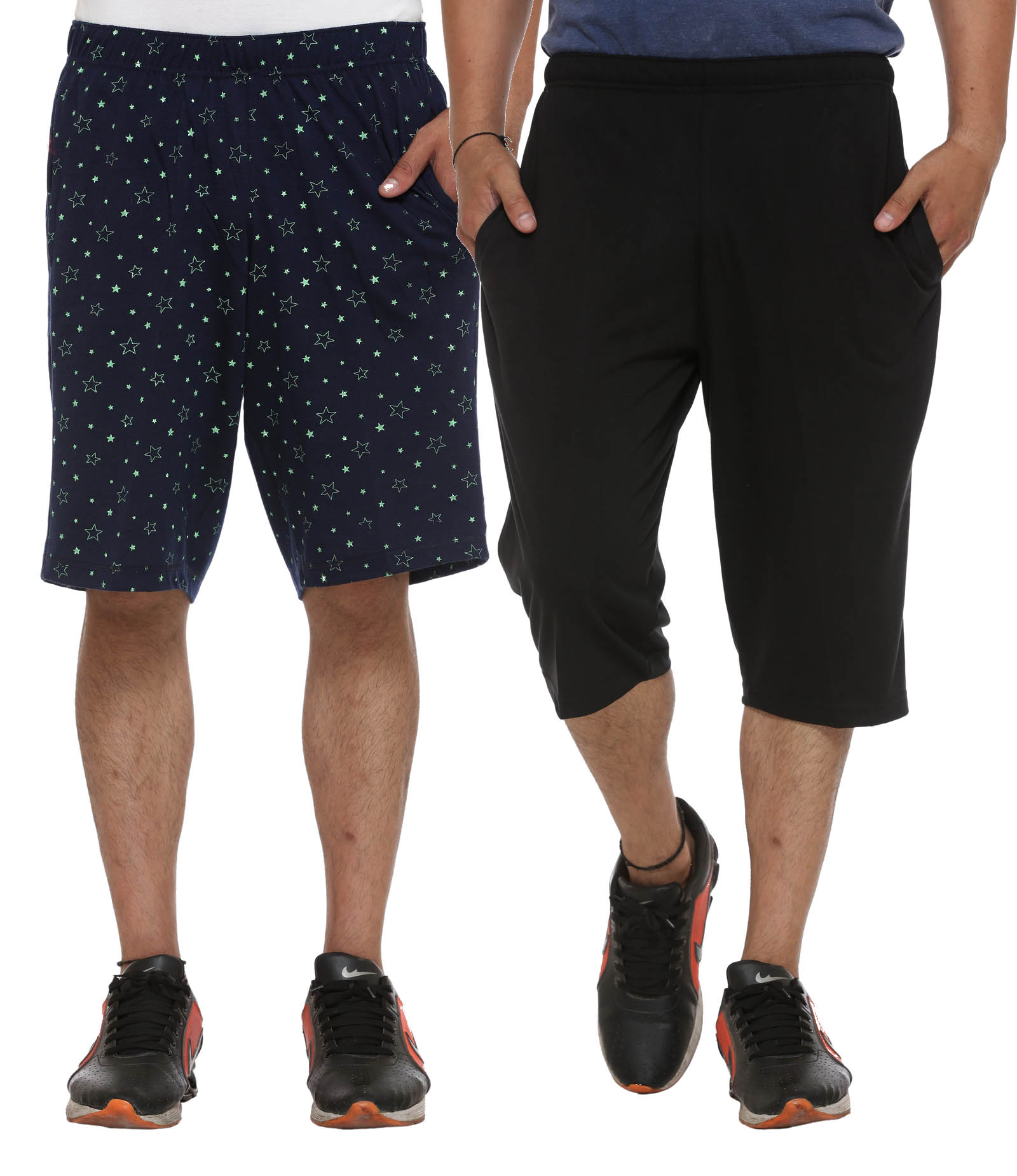 Buy Vimal-Jonney Cotton Blended Printed Shorts And Capri For Men (Pack ...