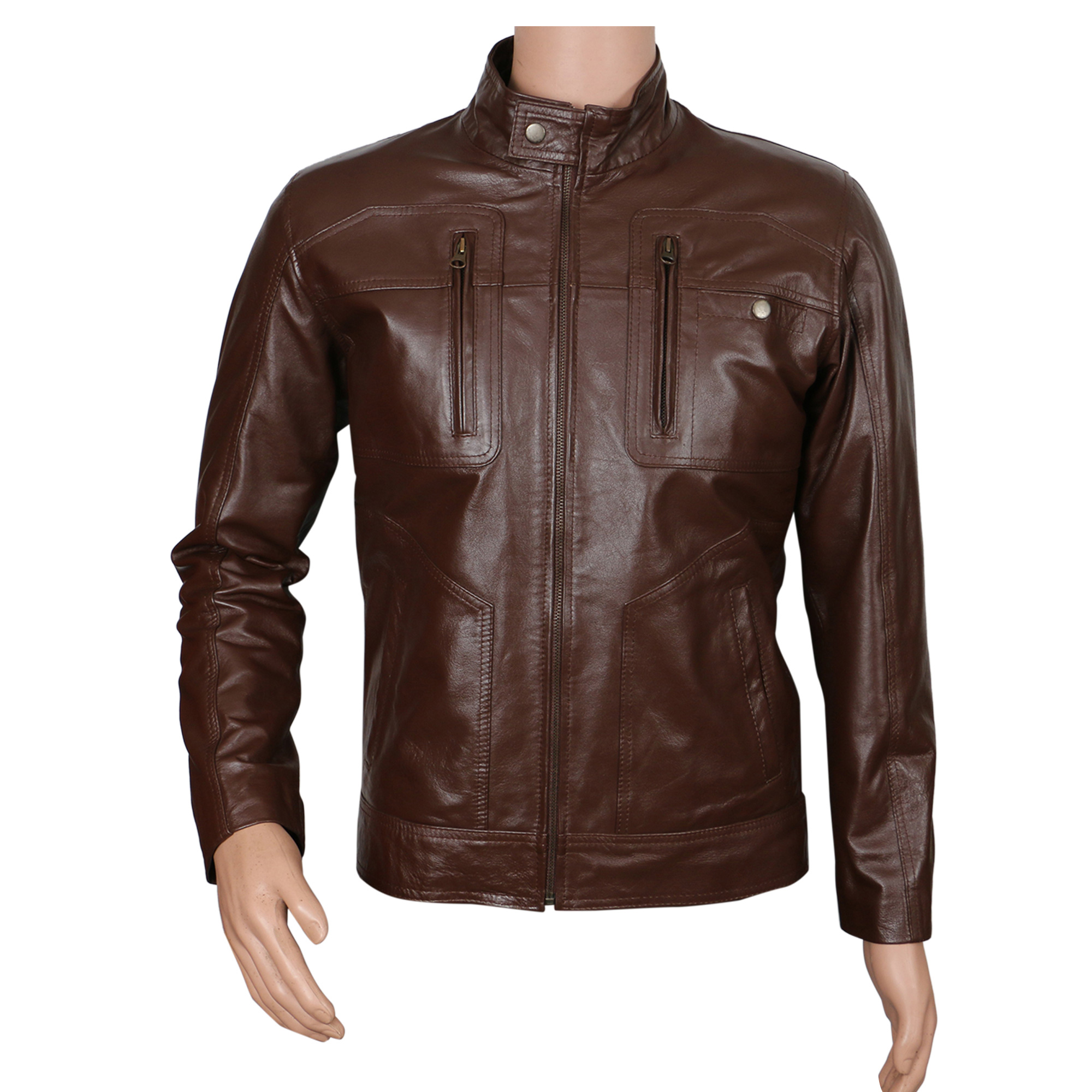 Buy Leather Collection 100 Percent Genuine Leather Jacket For mens ...