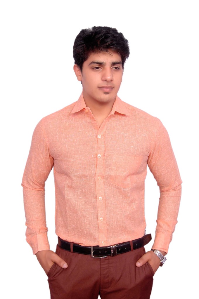 Buy Rosewear Men'S Peach Full Sleeves Formal Shirt Online @ ₹499 from ...