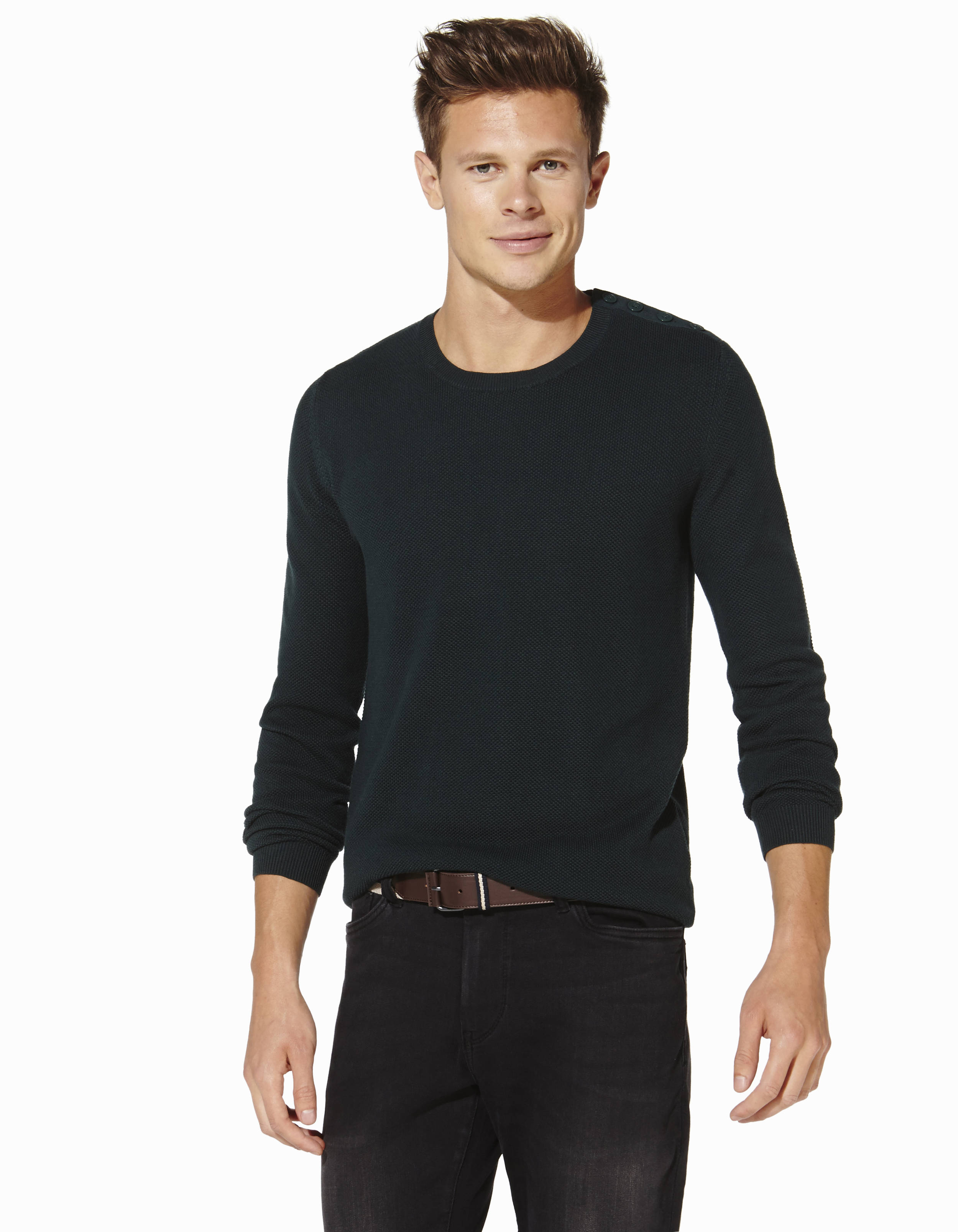 Celio Green Long Sleeve Sweaters For men