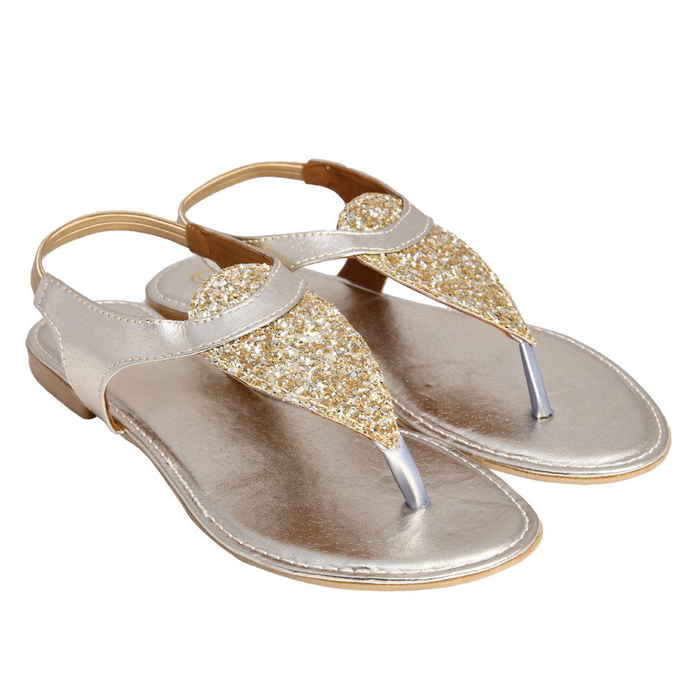 Buy Jade Women's Gold Sandals Online @ ₹499 from ShopClues