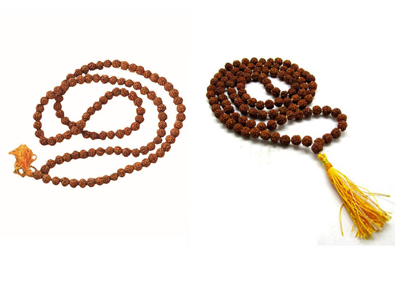 Buy Natural Rudraksha mala Japa Mala + Origional 6mm Natural Rudraksha ...