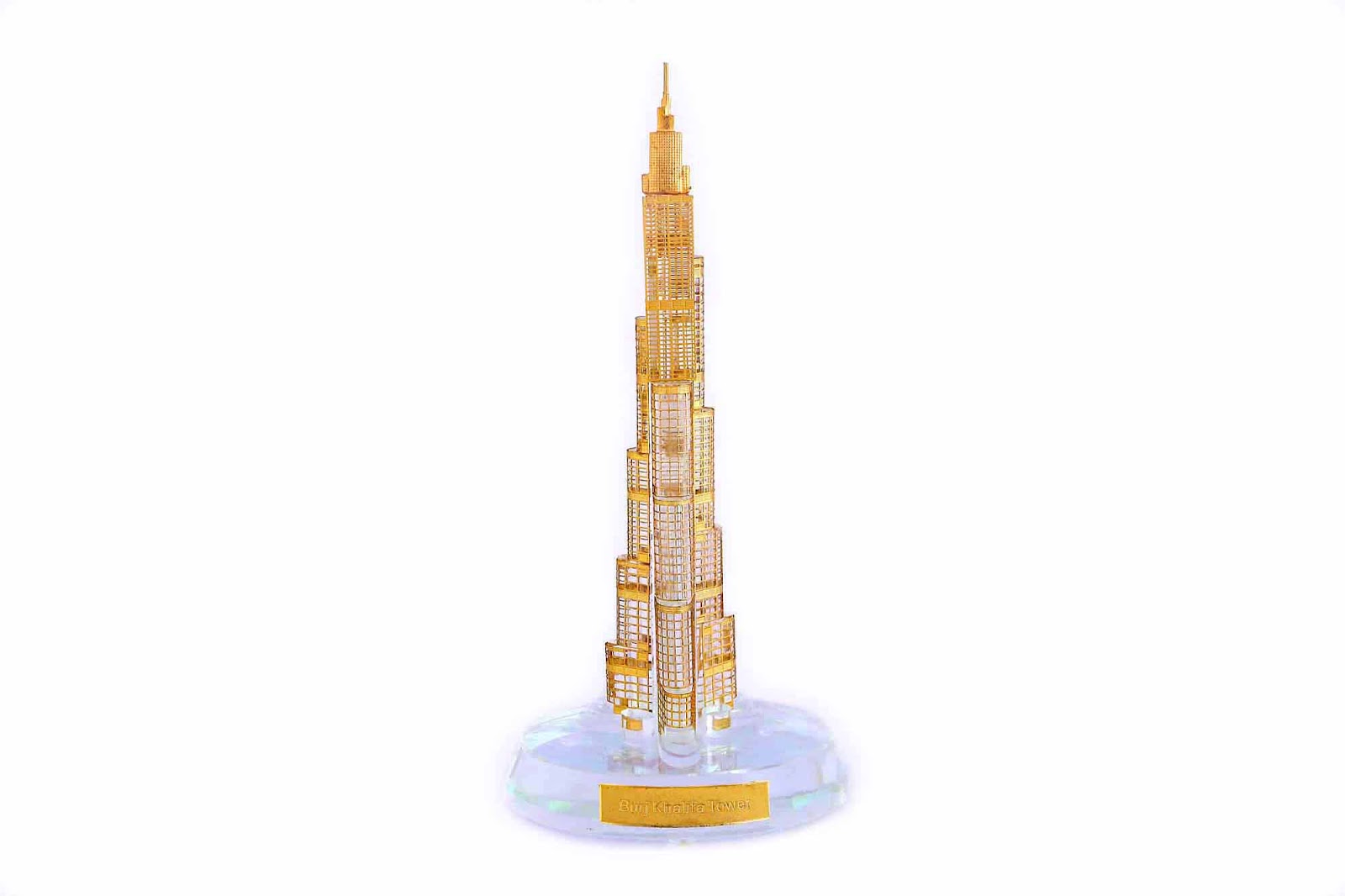Buy Crystal 24 Karat Gold Plated Burj Khalifa, Dubai Home Decorative