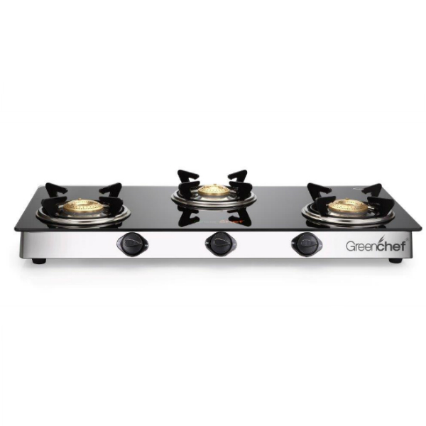 Buy GREENCHEF GAS STOVE GLASS TOP 3 BURNER Online ₹3990 from ShopClues