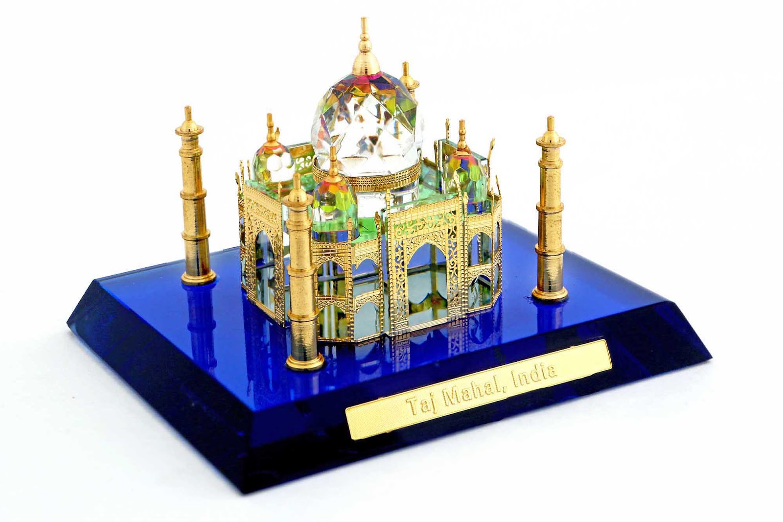 Buy Crystal 24 Karat Gold Plated Taj Mahal Home Decorative Souvenir ...