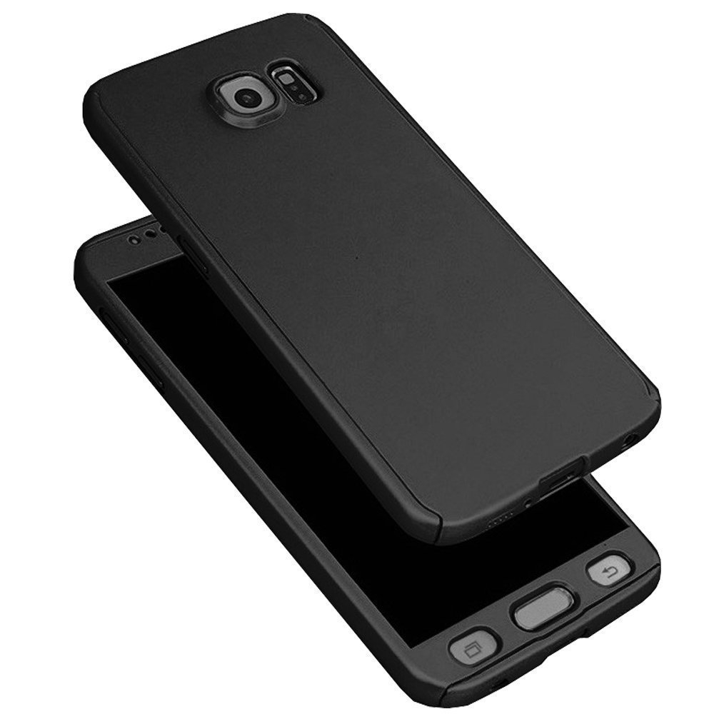MuditMobi iPaky 360 Case Full Body Protective With Tempered Glass Case Cover For Samsung Galaxy S7 Edge Black