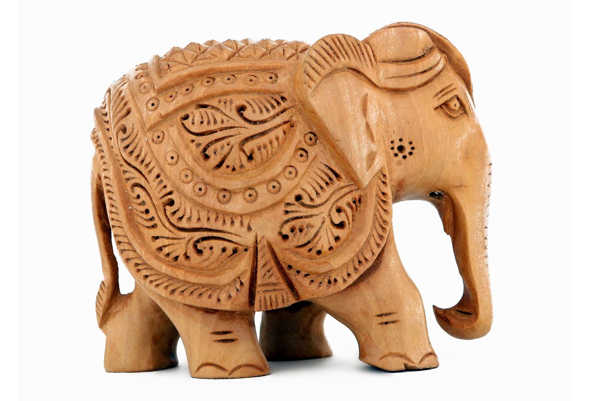 Buy Creative Crafts Wooden ELEPHANT WITH CARVING Home Decorative