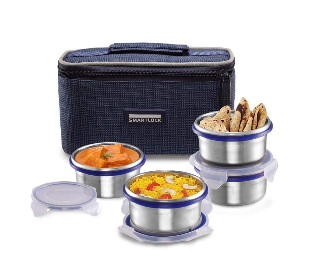 Buy Smart Lock Classic Steel Airtight Tiffin Pack With Insulated Bag ...