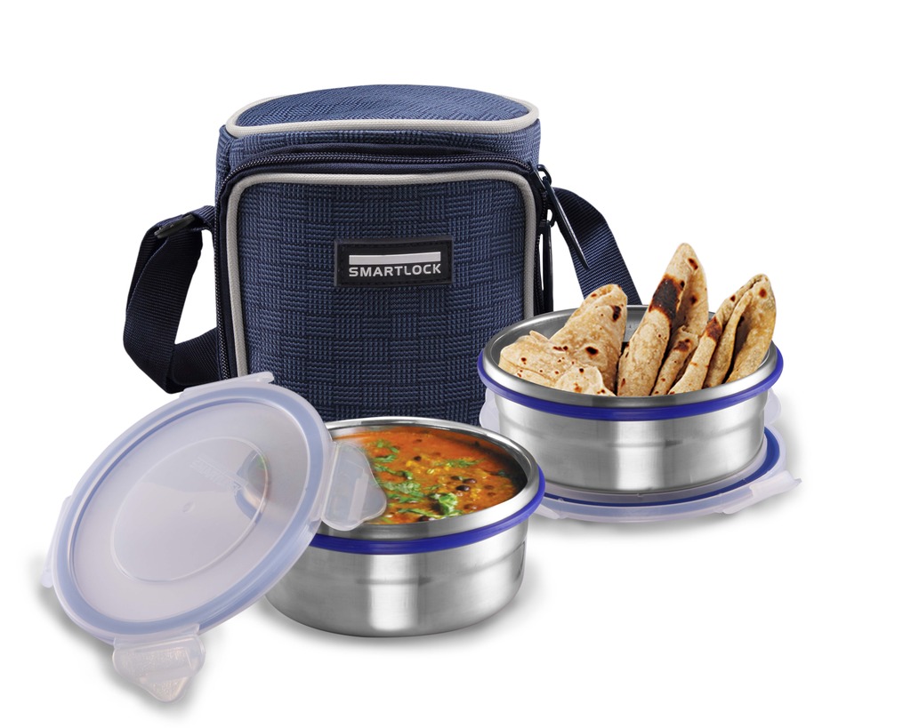 Buy Smart Lock Classic Steel Airtight Tiffin Pack With Insulated Bag ...