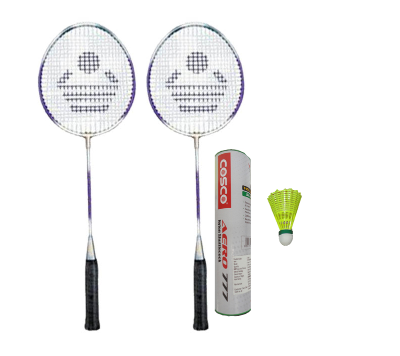 Buy Cosco CB-110 Badminton Racket Pair With Aero 777 Nylon Shuttle Cock ...