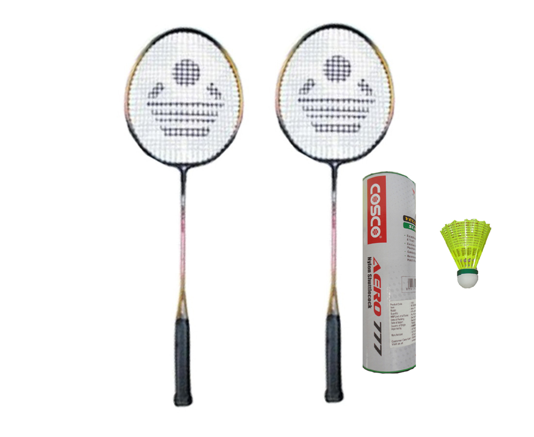 Buy Cosco CBX- 320 Badminton Racket Pair With Aero 777 Nylon Shuttle ...