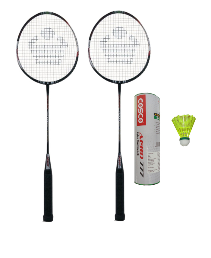 Buy Cosco CBX-410 Badminton Racket Pair With Aero 777 Nylon Shuttle ...