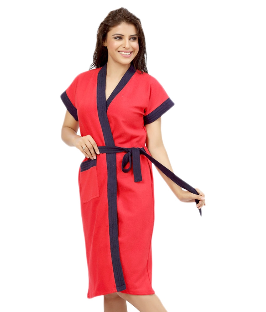 Buy Imported Double Shaded Bathrobes (Red Navy) Online - Get 57% Off
