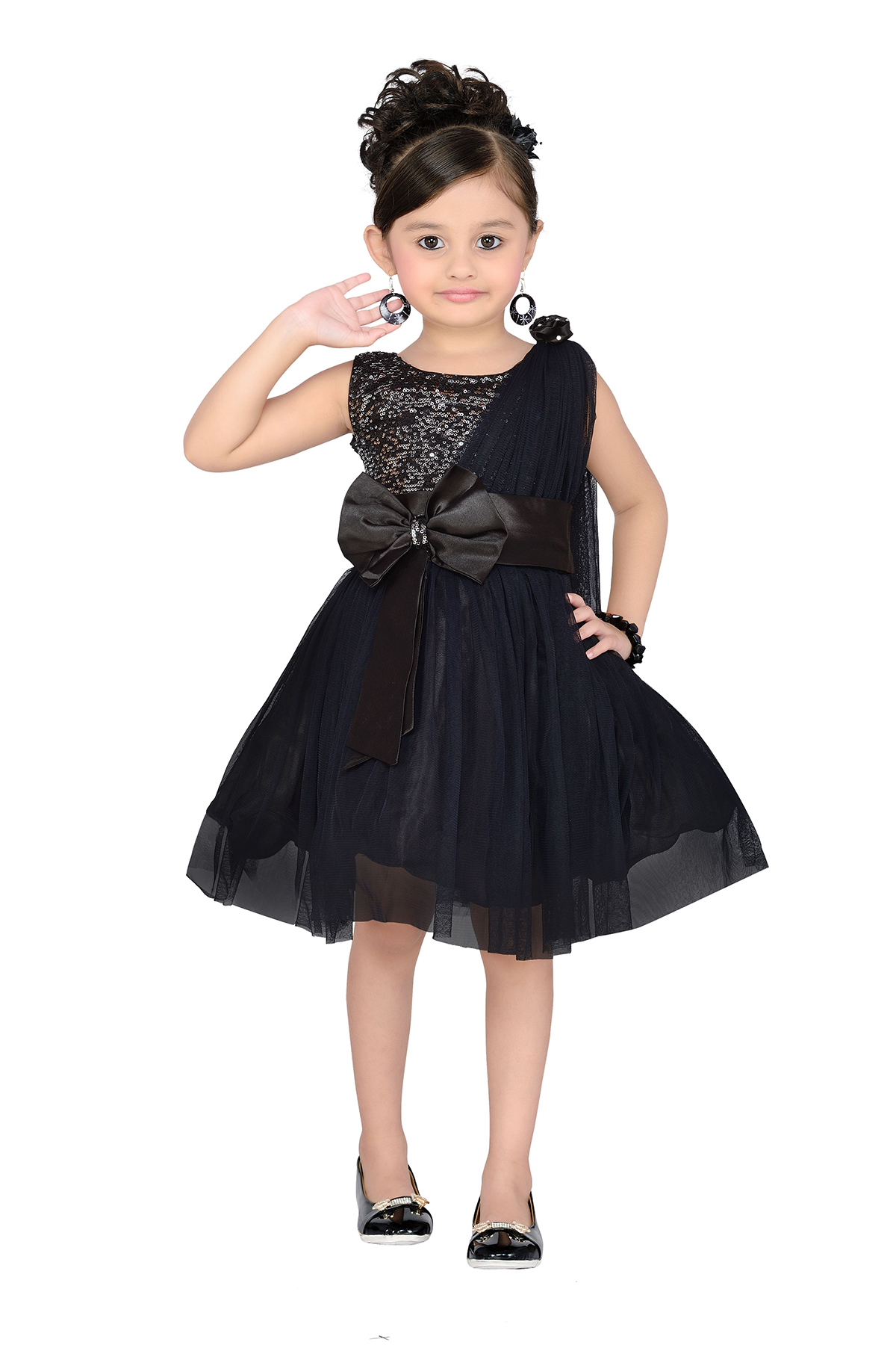 Buy Aarika Girls Self Design Premium Net Party Wear Frock Online ...
