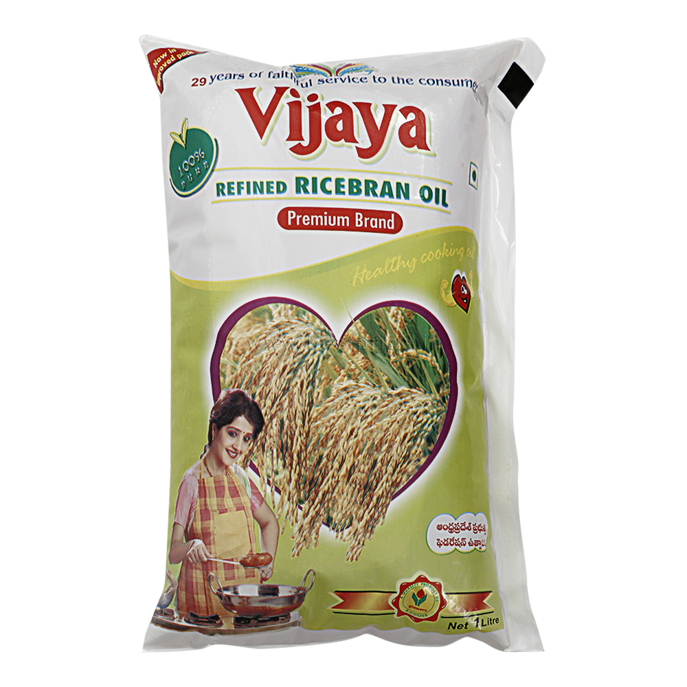 Buy Vijaya Rice Bran Oil Pouch 1 L Online ₹77 from ShopClues