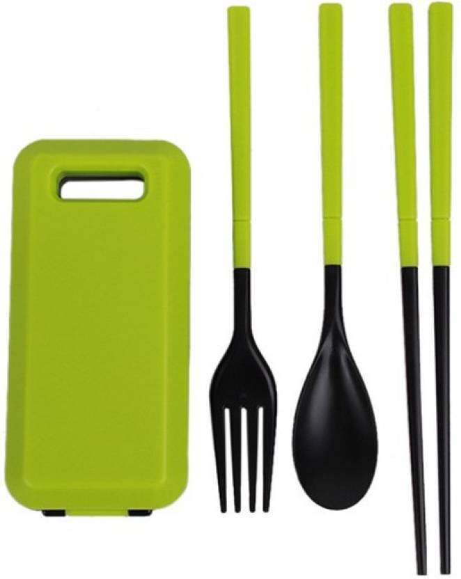 3 in 1 Spoon,Fork,Chopstick Travel Plastic Cutlery Set (Pack of 5)