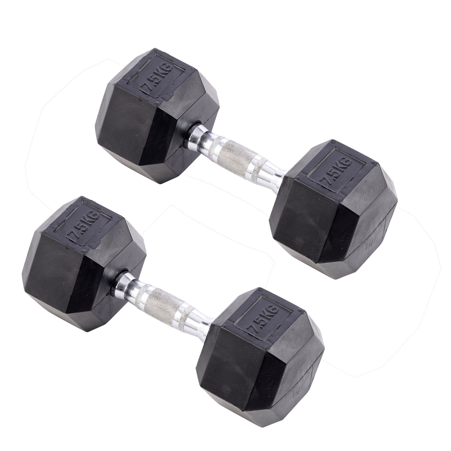 Buy GB Imported Hex Dumbbells 7.5 Kg x 2 Pcs (Total 15 Kg Rubber Coated 