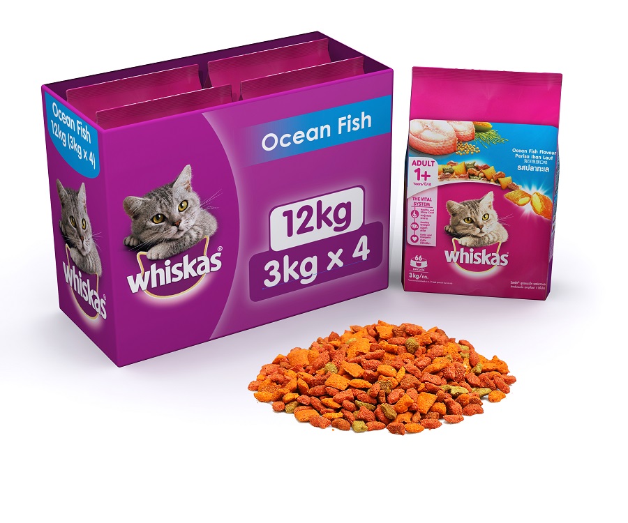 Buy Whiskas (Adult Cat Food) Pocket Ocean Fish, 12 kg ( 3 kg X 4