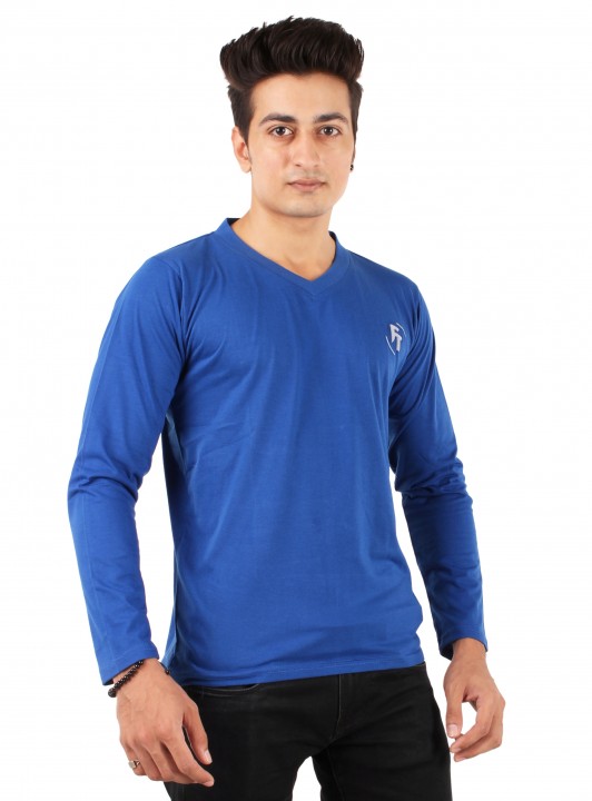 Buy Ftricks Royal Blue V Neck Full Sleeve T Shirt Online ₹379 From