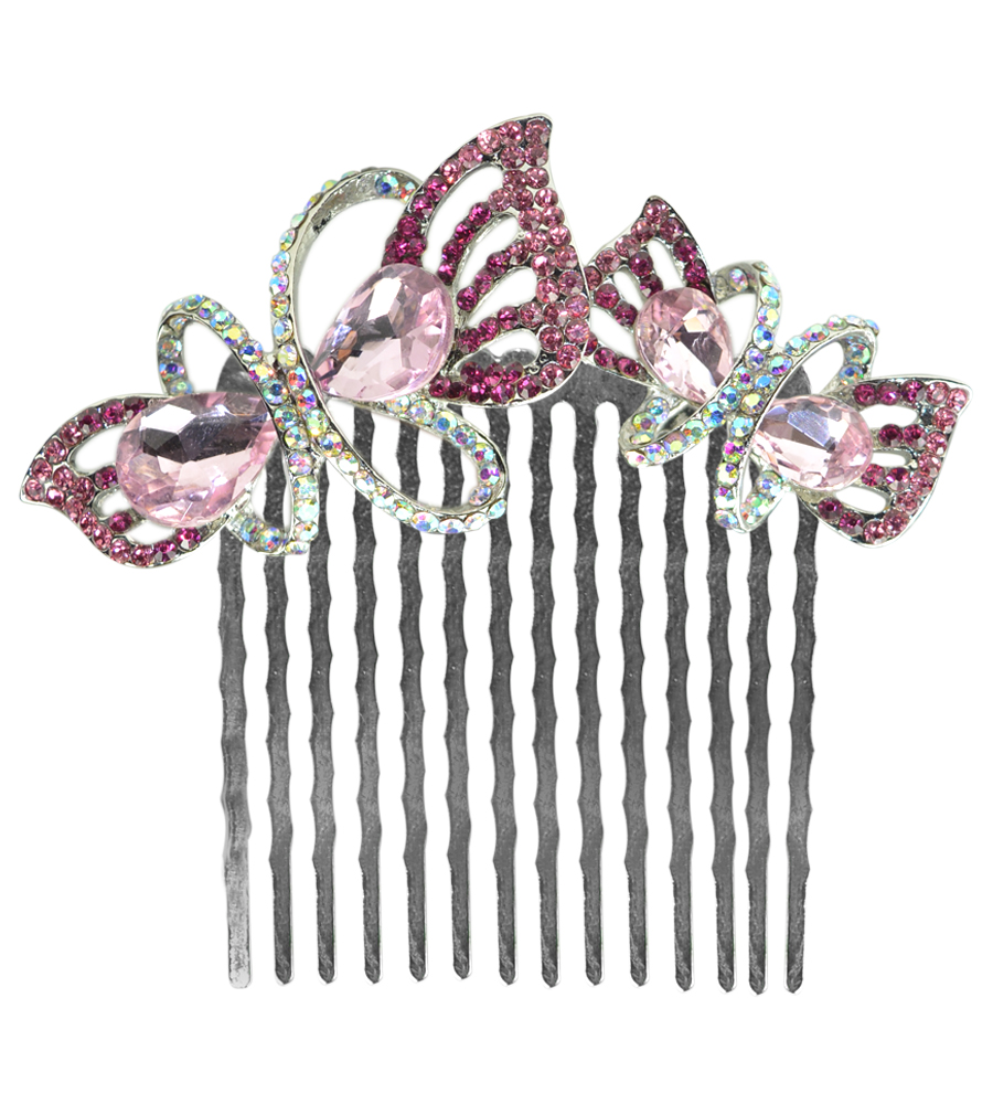 Buy Glitters Pink Colour American Diamond Hair Clip Online ₹545 from