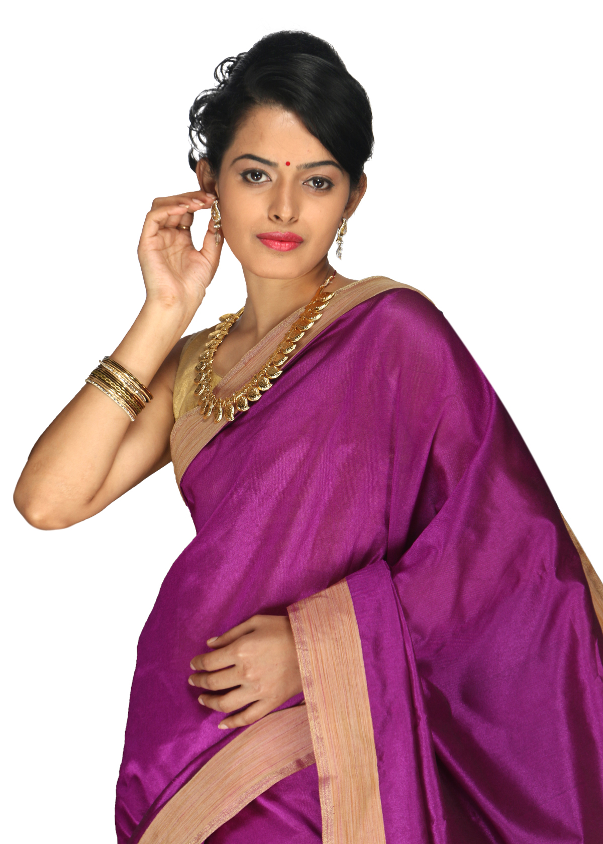 Buy Pavecha's Pink Silk Plain Saree With Blouse Online @ ₹999 from ...