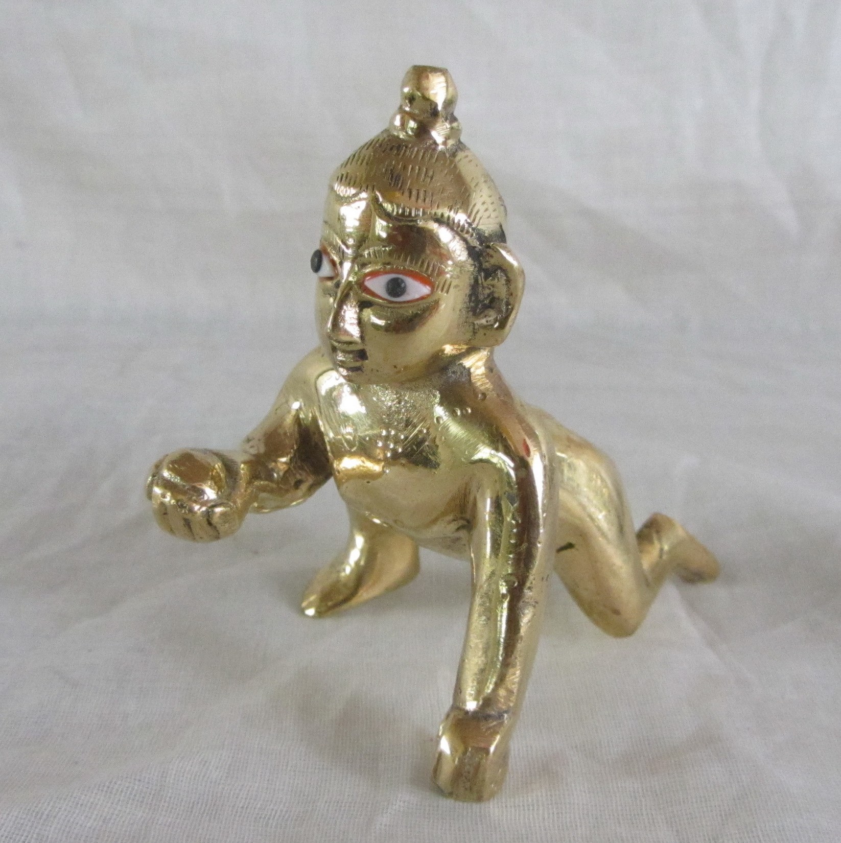 Buy Attractive Lord Laddu Gopal / Ball Krishna / Thakur ji Brass Statue ...