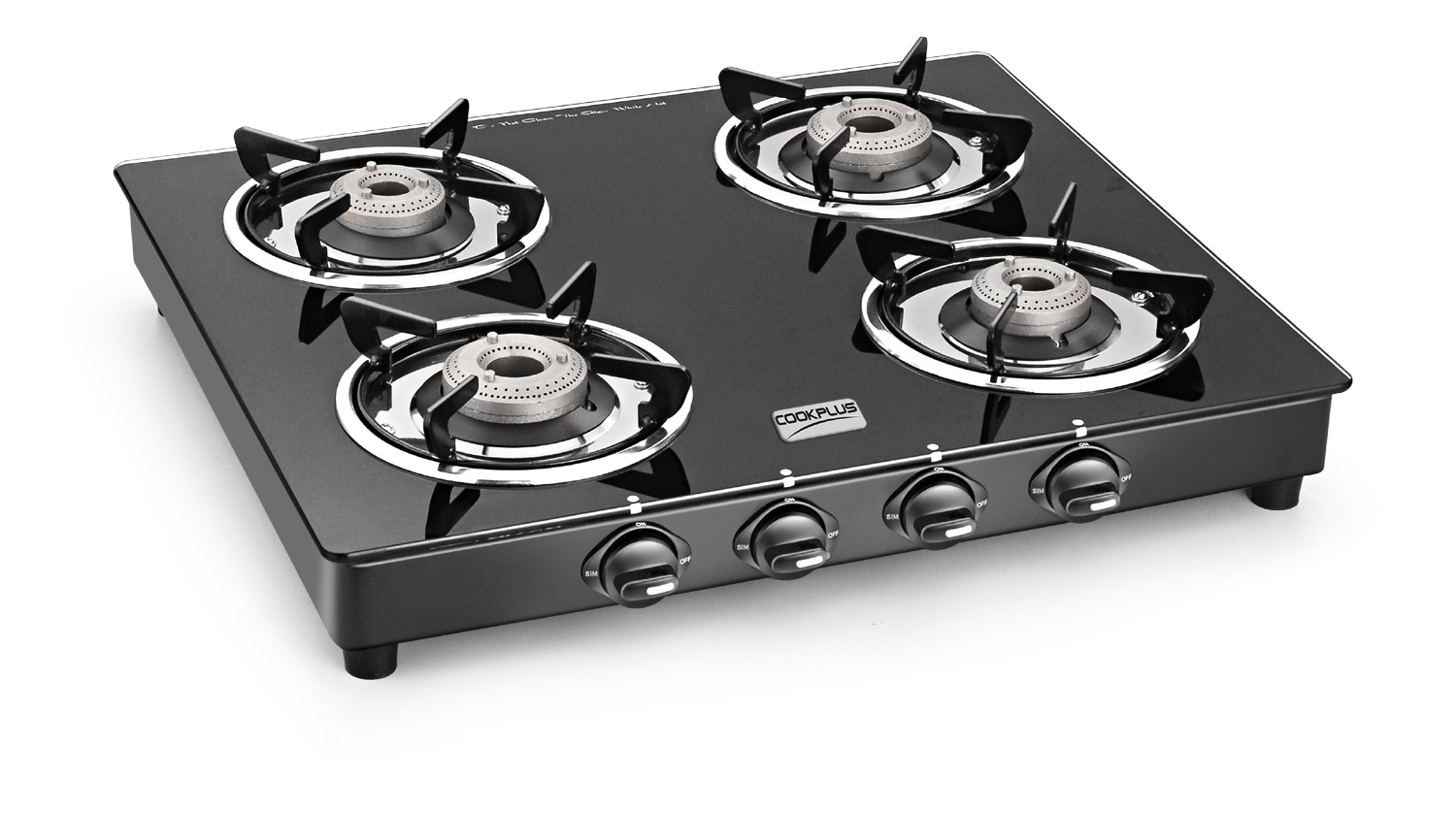 Cookplus 4 Burner Gas Stove Crystal Black 4 GT Lava