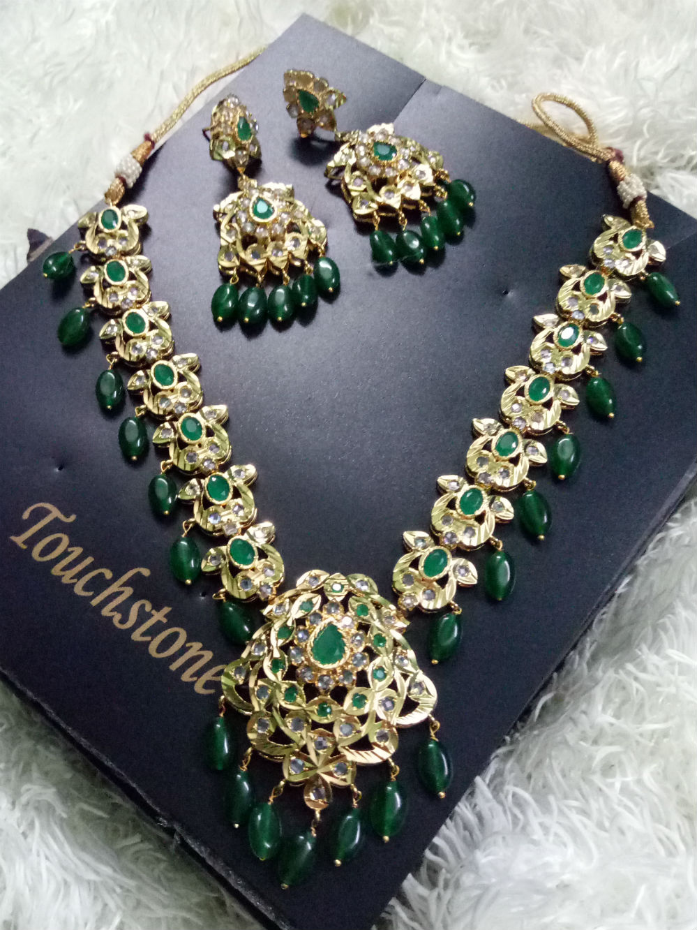 Buy Nizam Shahi Haar Emerald and Polki Online @ ₹5299 from ShopClues