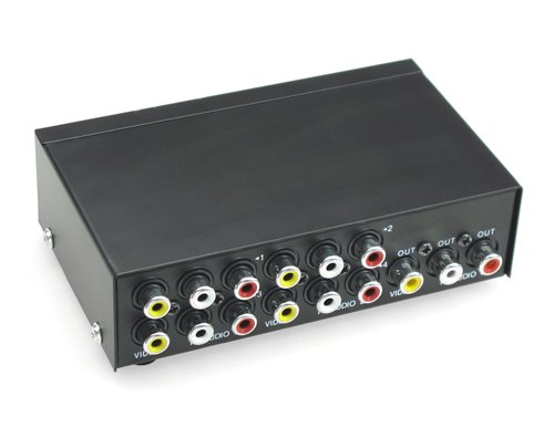 4 Port Input 1 Output Audio Video AV RCA Switch Switcher Selector Box