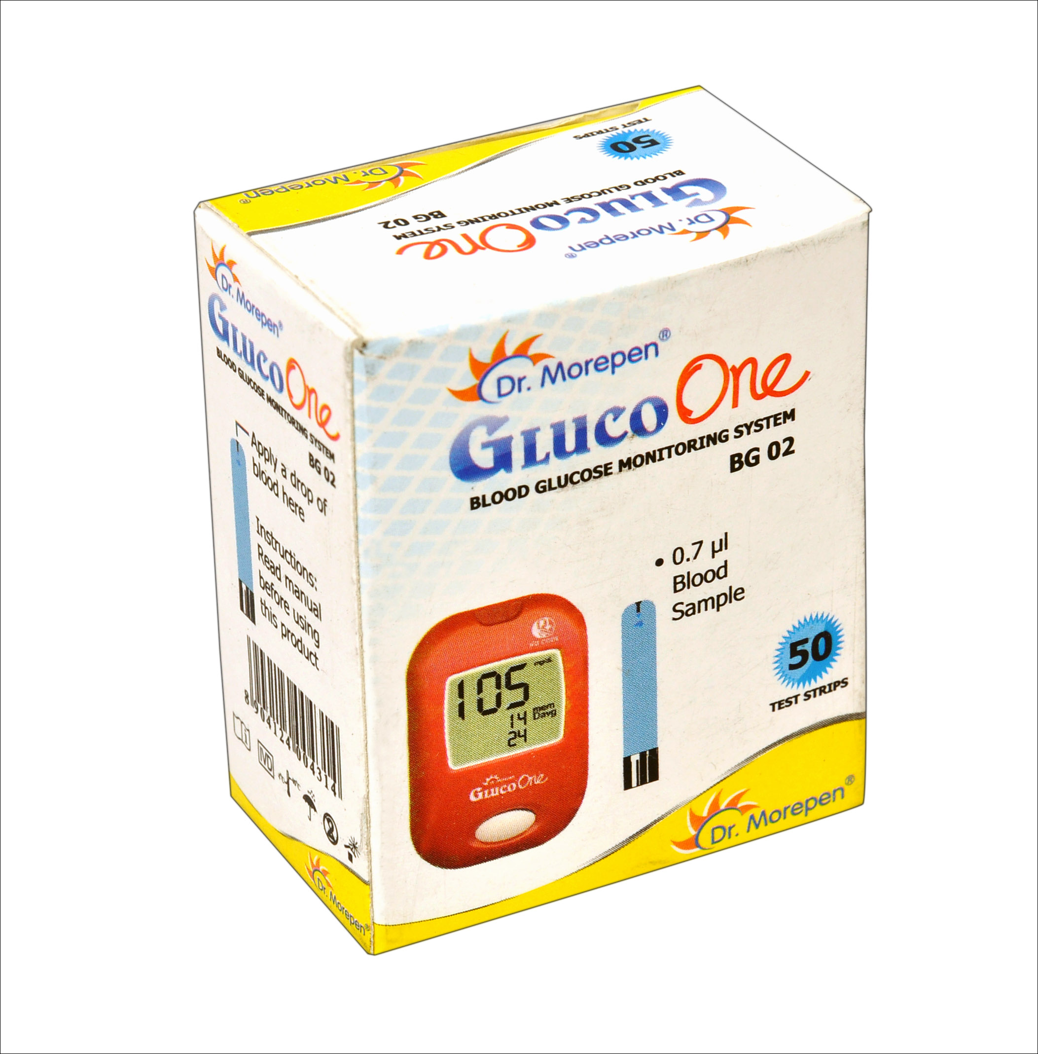 Dr Morepen GlucoOne Test Strips (BG02) 50 Test Strips