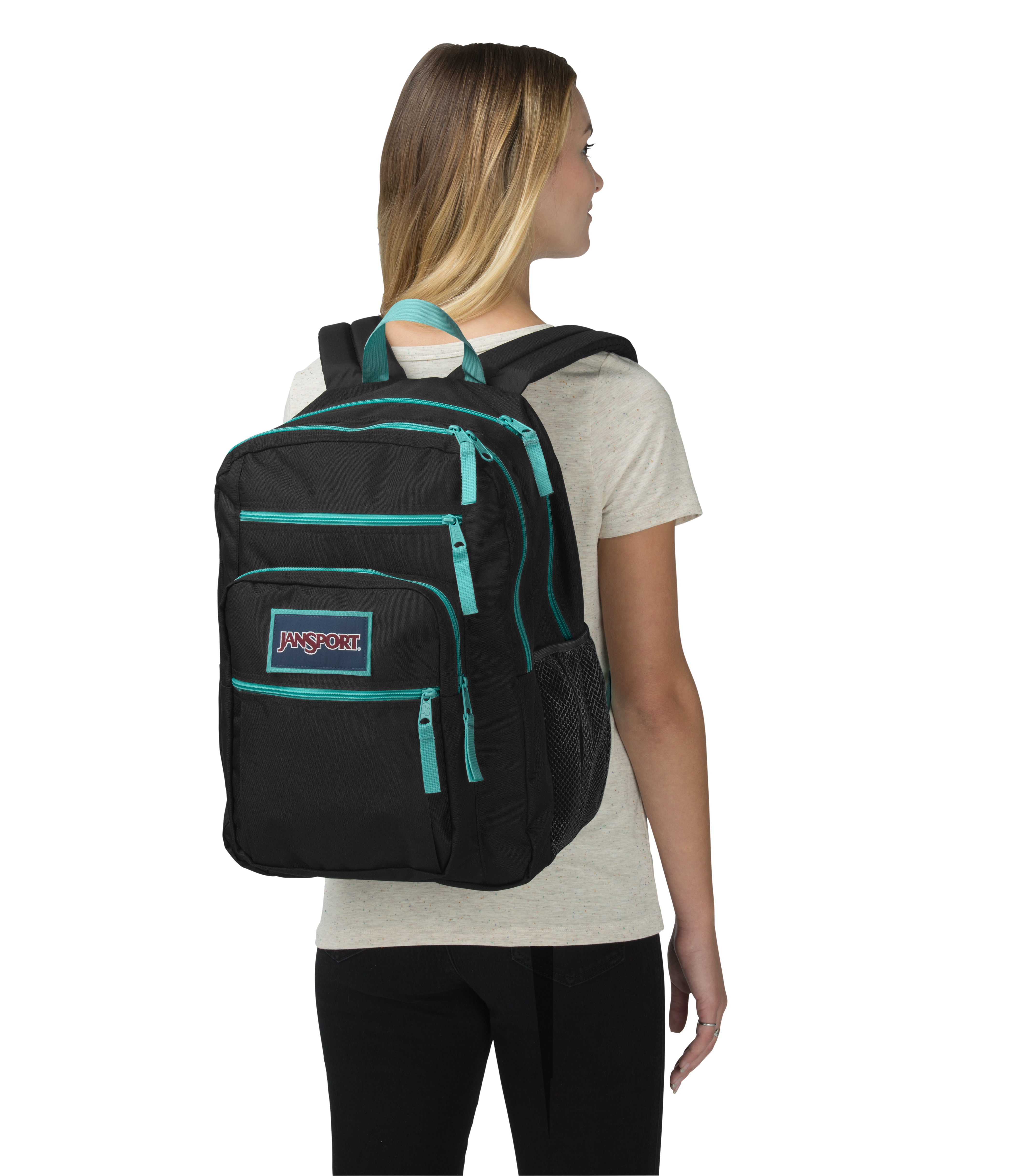 Buy JanSport Big Student Overexposed Backpack Black/Aqua Dash Online ₹4599 from ShopClues