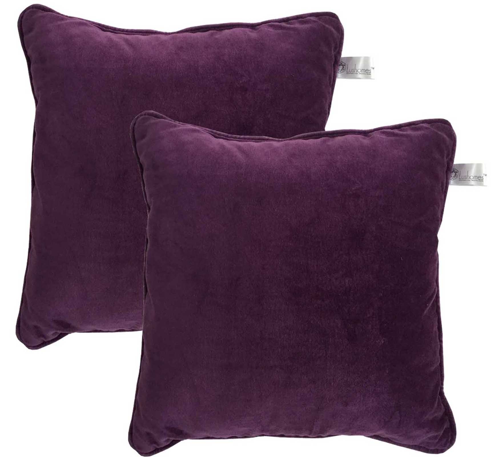 Buy Lushomes Set of 2 Purple Direct Filled Velvet Cushion with non