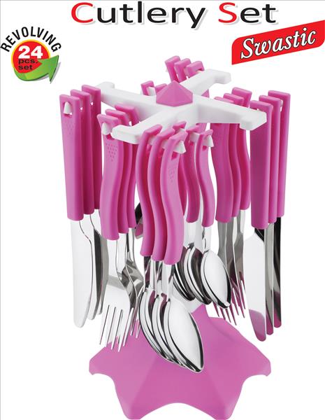 Buy Pack Of 24 Pcs Ankur Swastik Stainless Steel Cutlery Sets Online