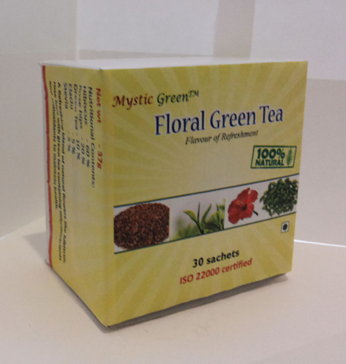 MYSTIC GREEN'S FLORAL (HIBISCUS+ROSE HIPS+GREEN TEA) DIP TEA BAGS 2 X 30 Bags