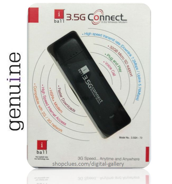 Buy iBall 3.5GH Connect 72 Unlocked USB Datacard Modem Support All 2G