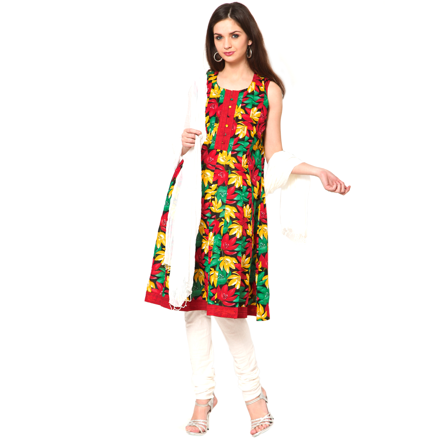 plain churidar with grand dupatta