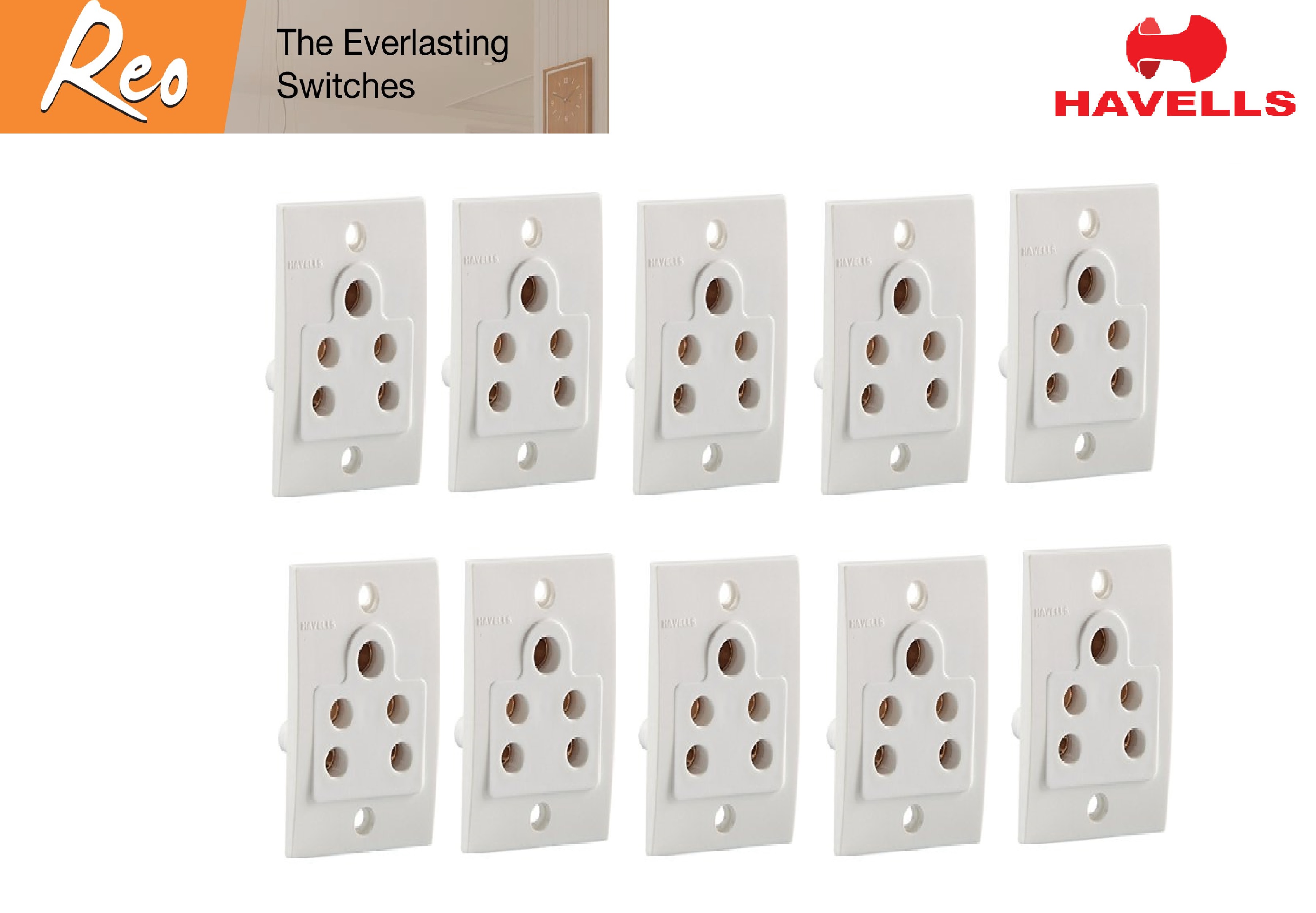 Buy Havells 5 pin socket box 10 pcs Online ₹450 from ShopClues