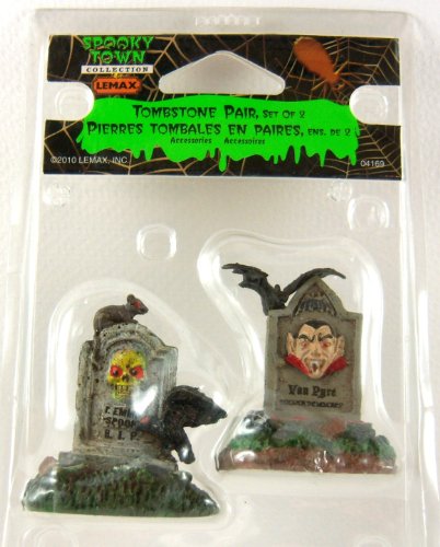 Buy Lemax Spooky Town Halloween Tombstone Pair, Set of 2 04169 Online ...