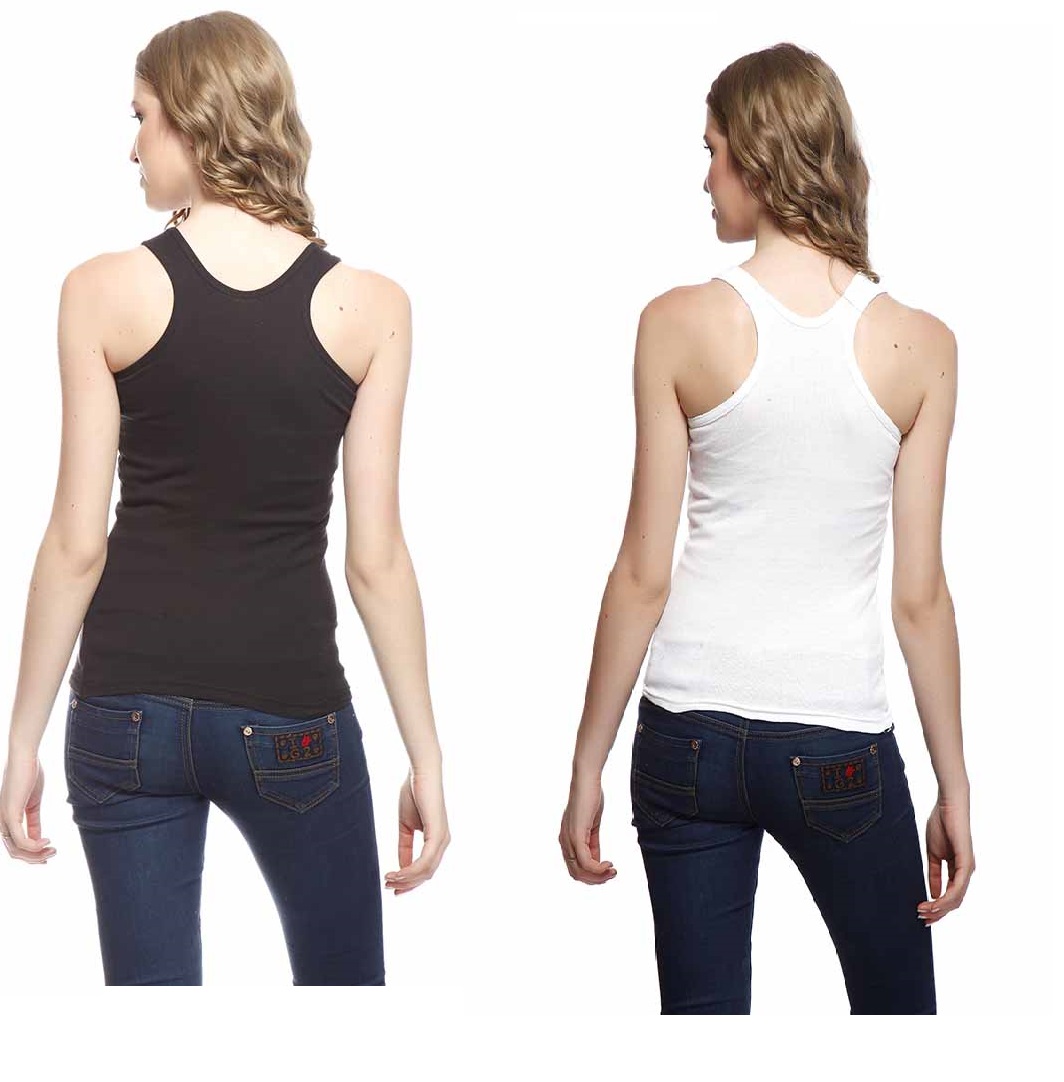 Buy Women black and white cotton Lingerie Stretchy Slips Camisole