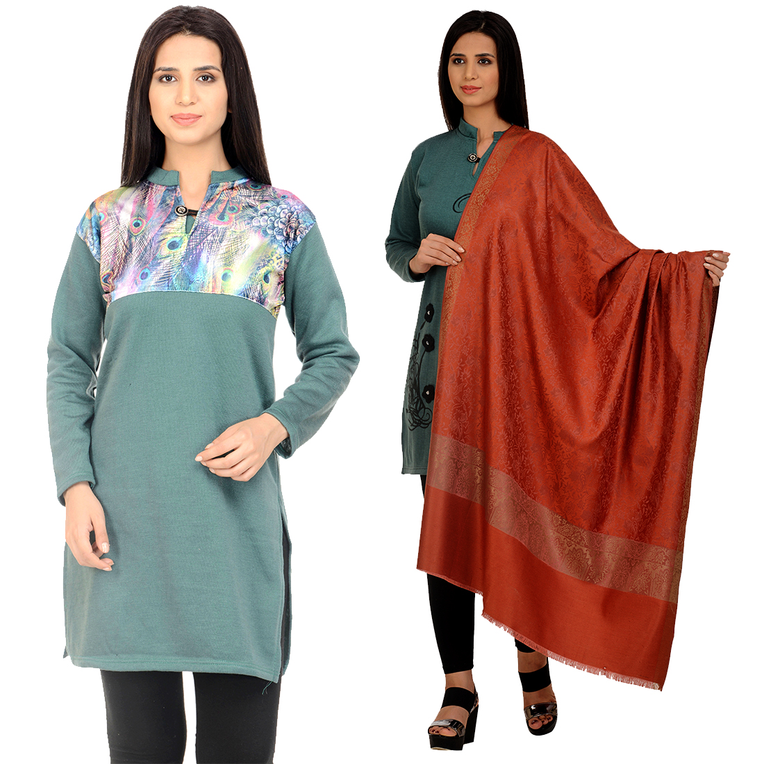 shawl with kurti