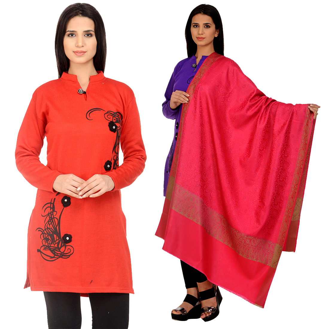shawl with kurti