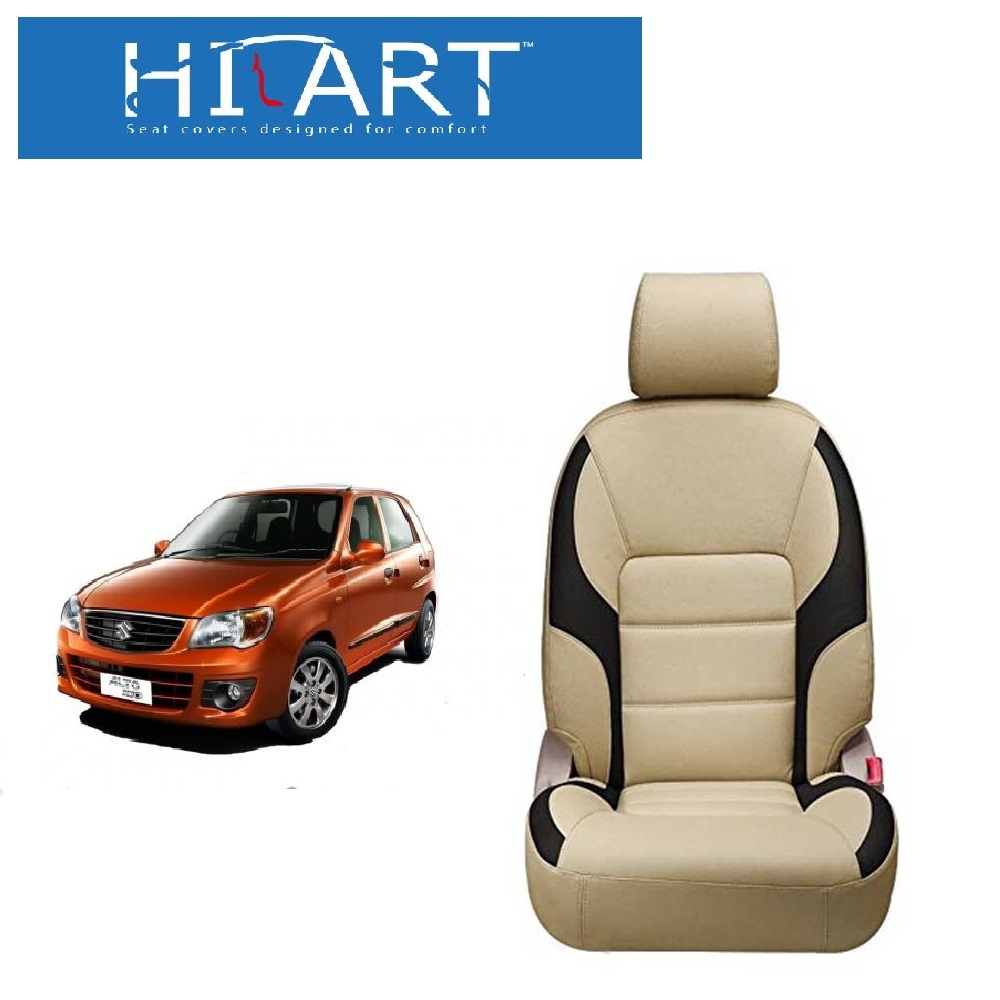 Buy Hi Art Beige and Black Leatherite Custom Fit Seat Covers for Maruti