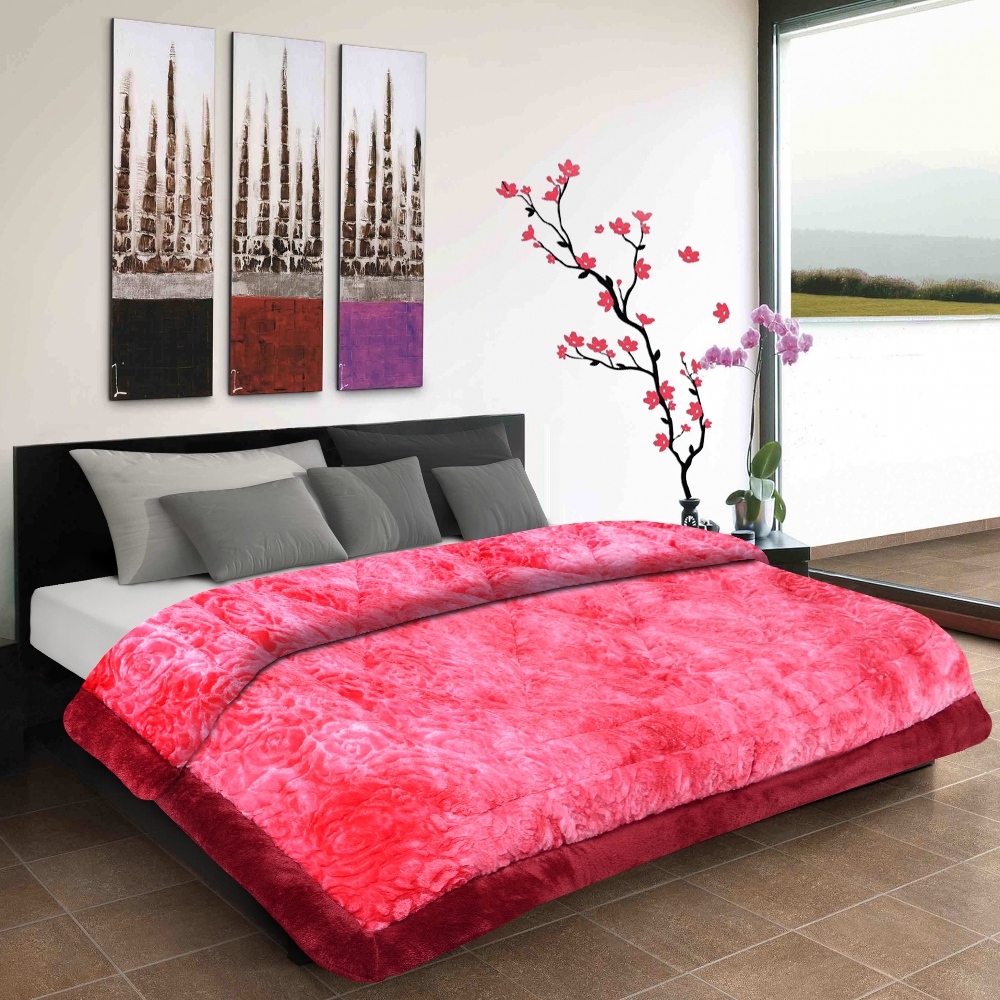 Buy Titos Crimson Embossed double Bed Quilt Online ₹2370 from ShopClues